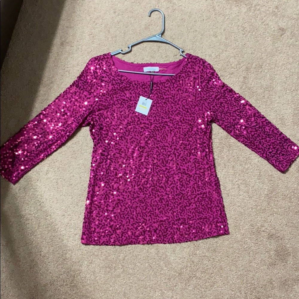 Sparkly Pink Calvin Klein Blouse